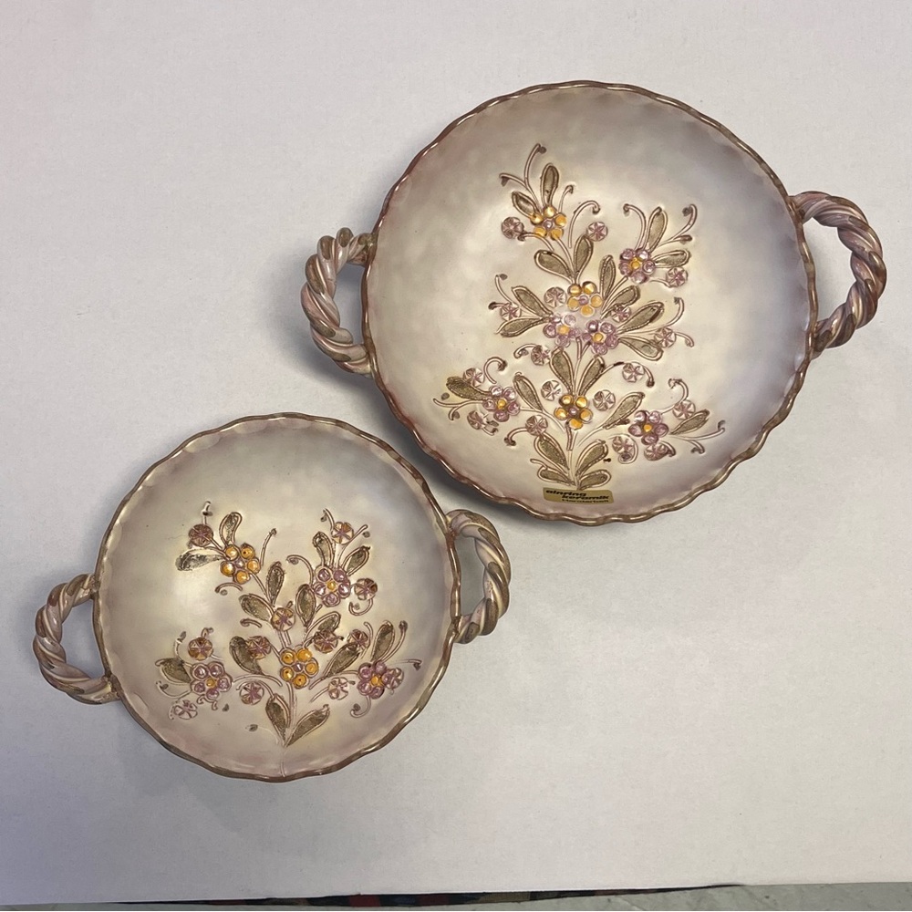 Ainring Keramik Handarbeit Bowl Set - Floral Impressions - Germany